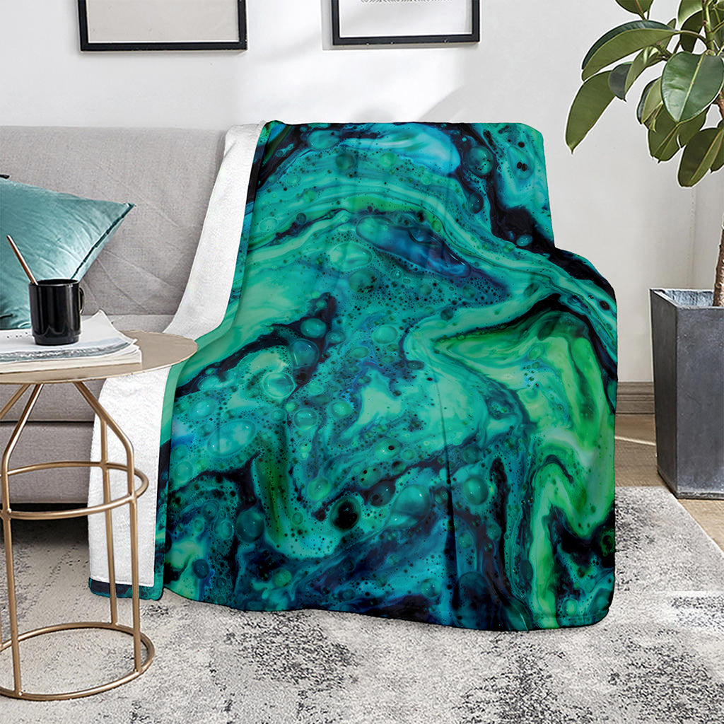 Turquoise Acid Melt Print Blanket