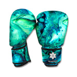 Turquoise Acid Melt Print Boxing Gloves