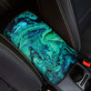 Turquoise Acid Melt Print Car Center Console Cover