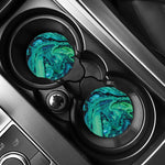 Turquoise Acid Melt Print Car Coasters