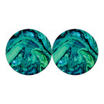 Turquoise Acid Melt Print Car Coasters