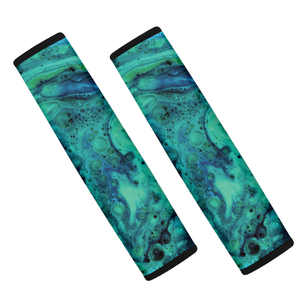 Turquoise Acid Melt Print Car Seat Belt Covers