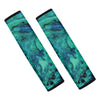 Turquoise Acid Melt Print Car Seat Belt Covers