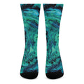 Turquoise Acid Melt Print Crew Socks