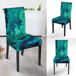 Turquoise Acid Melt Print Dining Chair Slipcover