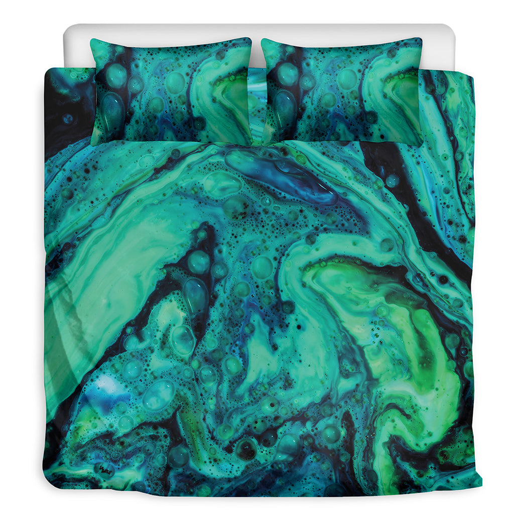 Turquoise Acid Melt Print Duvet Cover Bedding Set