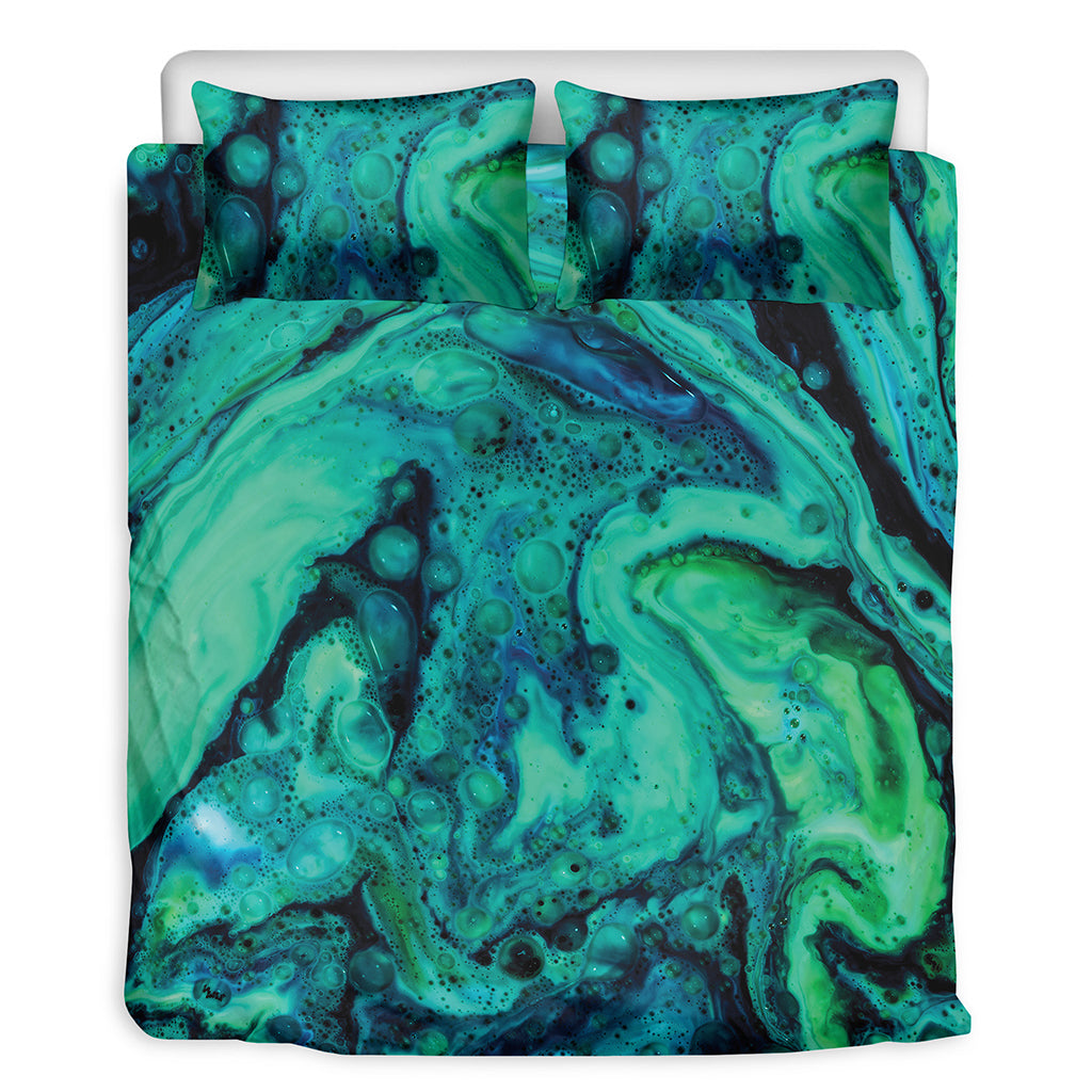 Turquoise Acid Melt Print Duvet Cover Bedding Set