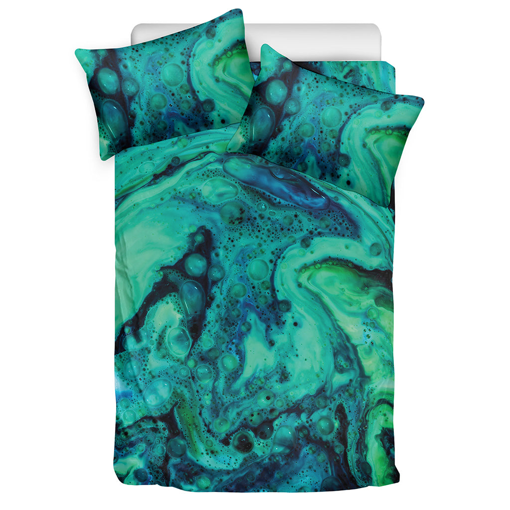 Turquoise Acid Melt Print Duvet Cover Bedding Set