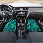 Turquoise Acid Melt Print Front and Back Car Floor Mats