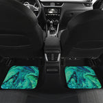 Turquoise Acid Melt Print Front and Back Car Floor Mats