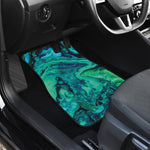 Turquoise Acid Melt Print Front and Back Car Floor Mats