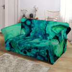 Turquoise Acid Melt Print Loveseat Slipcover