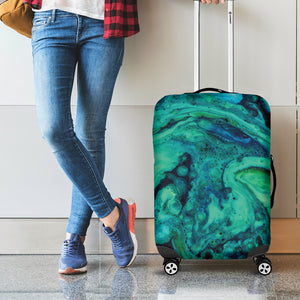 Turquoise Acid Melt Print Luggage Cover