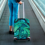 Turquoise Acid Melt Print Luggage Cover