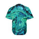 Turquoise Acid Melt Print Men's Baseball Jersey