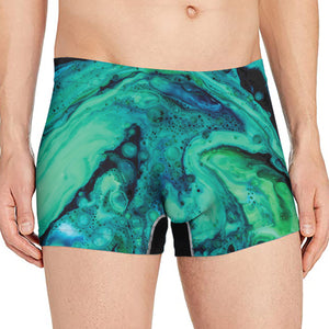 Turquoise Acid Melt Print Men's Boxer Briefs