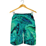 Turquoise Acid Melt Print Men's Shorts