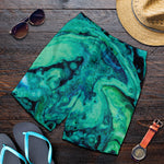 Turquoise Acid Melt Print Men's Shorts