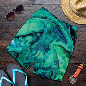 Turquoise Acid Melt Print Men's Shorts