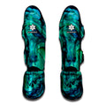 Turquoise Acid Melt Print Muay Thai Shin Guards