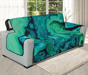 Turquoise Acid Melt Print Oversized Sofa Protector