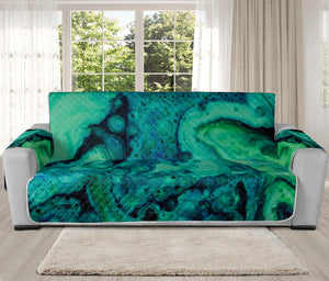 Turquoise Acid Melt Print Oversized Sofa Protector