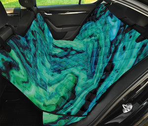 Turquoise Acid Melt Print Pet Car Back Seat Cover