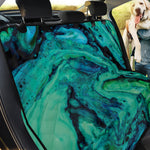 Turquoise Acid Melt Print Pet Car Back Seat Cover