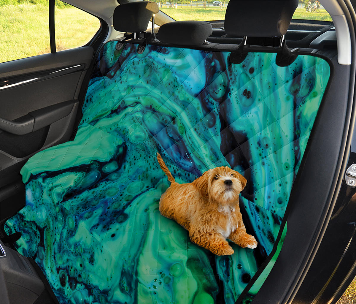 Turquoise Acid Melt Print Pet Car Back Seat Cover