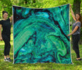 Turquoise Acid Melt Print Quilt