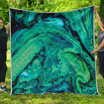 Turquoise Acid Melt Print Quilt