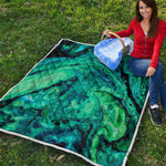 Turquoise Acid Melt Print Quilt
