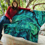 Turquoise Acid Melt Print Quilt