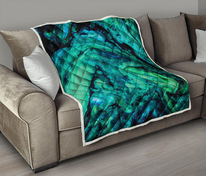 Turquoise Acid Melt Print Quilt