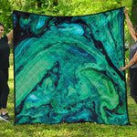 Turquoise Acid Melt Print Quilt