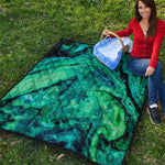 Turquoise Acid Melt Print Quilt