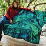 Turquoise Acid Melt Print Quilt