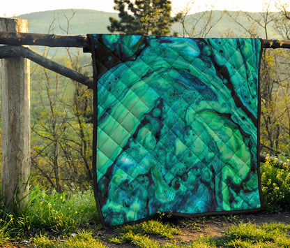 Turquoise Acid Melt Print Quilt