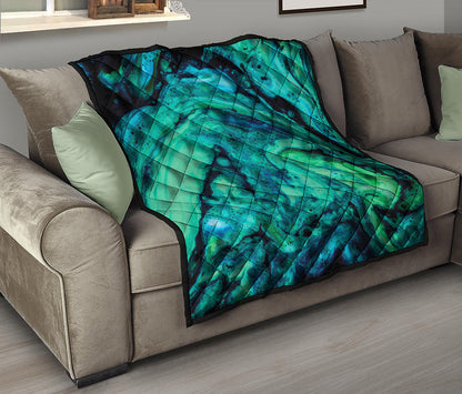 Turquoise Acid Melt Print Quilt