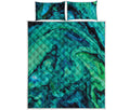 Turquoise Acid Melt Print Quilt Bed Set