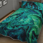 Turquoise Acid Melt Print Quilt Bed Set