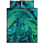 Turquoise Acid Melt Print Quilt Bed Set