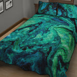Turquoise Acid Melt Print Quilt Bed Set