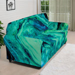 Turquoise Acid Melt Print Sofa Cover