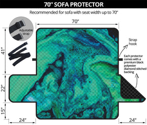 Turquoise Acid Melt Print Sofa Protector