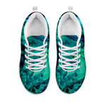 Turquoise Acid Melt Print White Sneakers