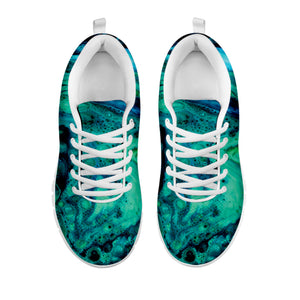 Turquoise Acid Melt Print White Sneakers