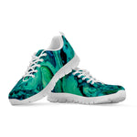 Turquoise Acid Melt Print White Sneakers