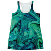 Turquoise Acid Melt Print Women's Racerback Tank Top