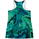 Turquoise Acid Melt Print Women's Racerback Tank Top